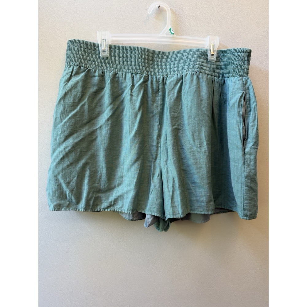Grace Karin Paper Bag Green‎ Teal Lined Shorts 2XL
